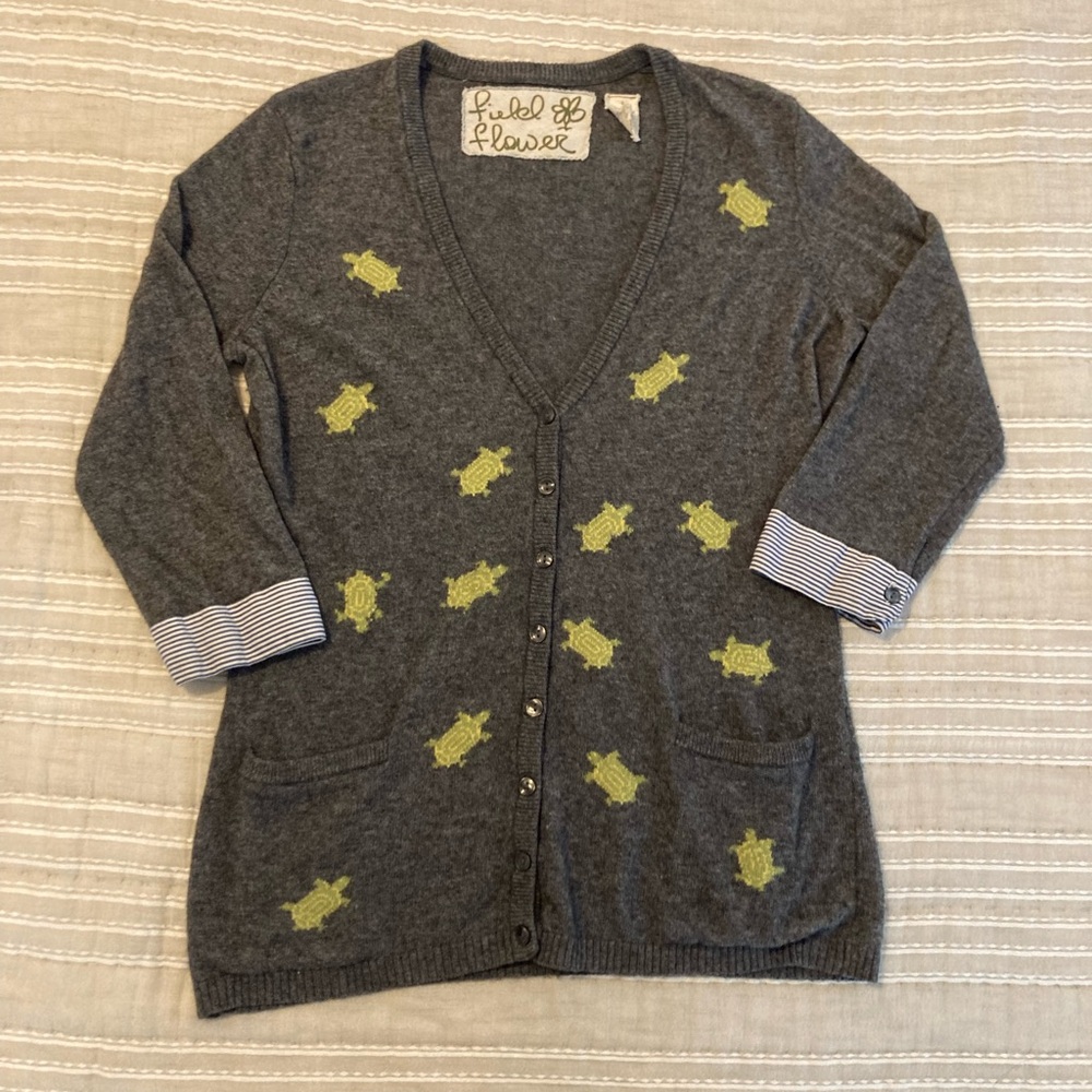 Vintage Anthro turtle cardigan